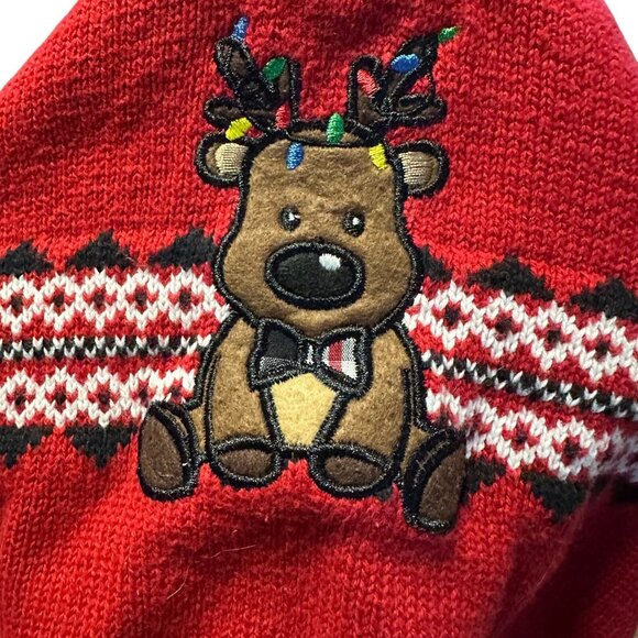 Boys Reindeer Sweater Vest 3–6M Red Cotton Knit Holiday Christmas Winter Nautica - Picture 5 of 9